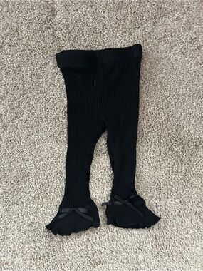 Girls Black Ruffled Pants Size 12 Month